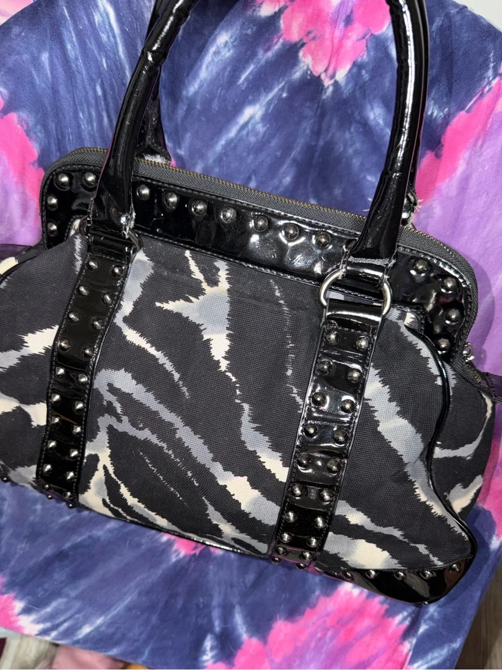 Vintage Betsey Johnson Studded Satchel Handbag